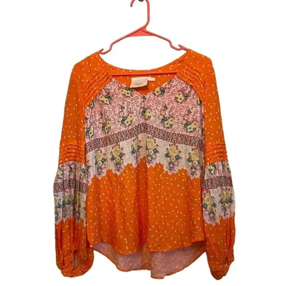 Maeve Tops Anthropologie Ceresco Peasant Blouse By Maeve - Picture 1 of 6